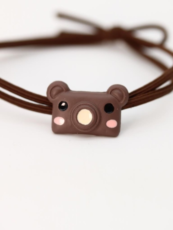 Резинка для волос GIRLY "Камера-мишка", коричневая