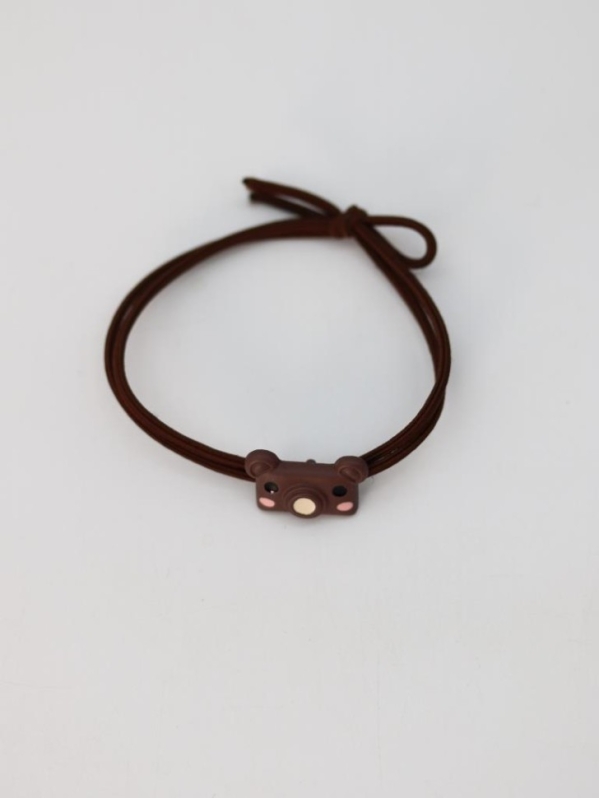 Резинка для волос GIRLY "Камера-мишка", коричневая