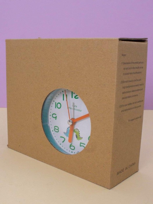 Часы-будильник с подставкой для канцелярии «Dinosaur», green 