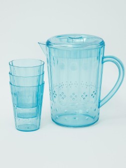 Набор для напитков (кувшин 1500 мл + 4 стакана 300 мл) "Simple set", blue