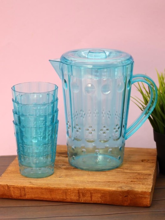 Набор для напитков (кувшин 1500 мл + 4 стакана 300 мл) &quot;Simple set&quot;, blue 