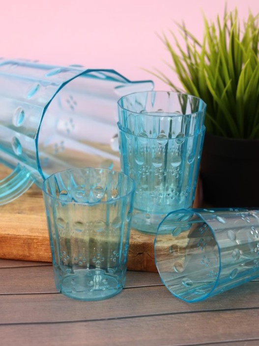 Набор для напитков (кувшин 1500 мл + 4 стакана 300 мл) &quot;Simple set&quot;, blue 