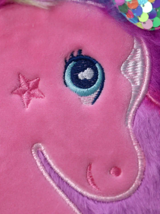 Блокнот плюшевый &quot;Unicorn bow&quot;, purple, 21х15 см, плотность 80 гр. 