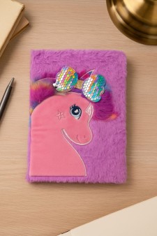 Блокнот плюшевый "Unicorn bow", purple, 21х15 см, плотность 80 гр.