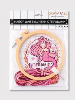 Набор для вышивки с пяльцами Draw Me! «Очаровательная русалка» 15 см.