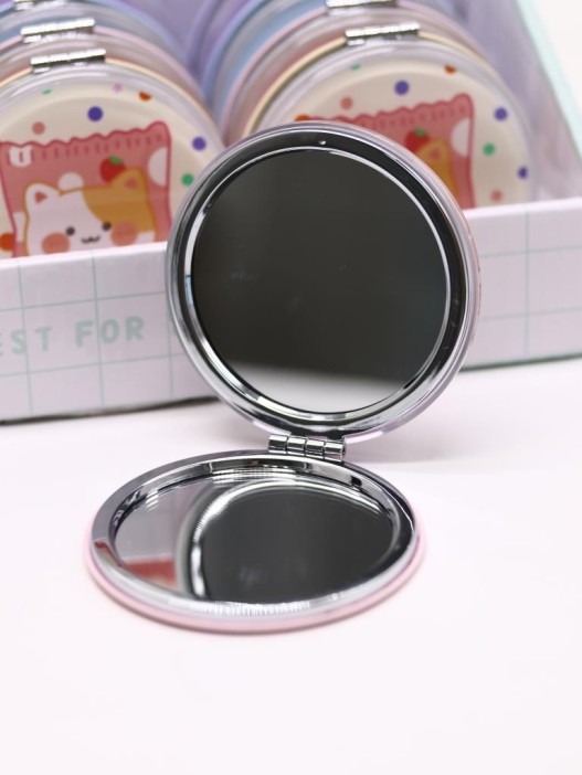 Зеркало раскладное шейкер &quot;Lucky Kittens&quot;, розовое, 7*7 см 