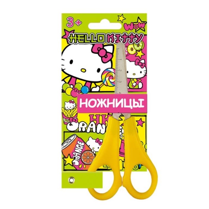 Ножницы детские &quot;Hello Kitty&quot; 13 см, с линейкой, mix 
