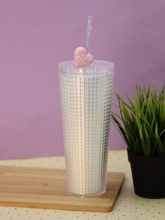 Тамблер iLikeGift &quot;Heart grid&quot;, white (720 мл) 