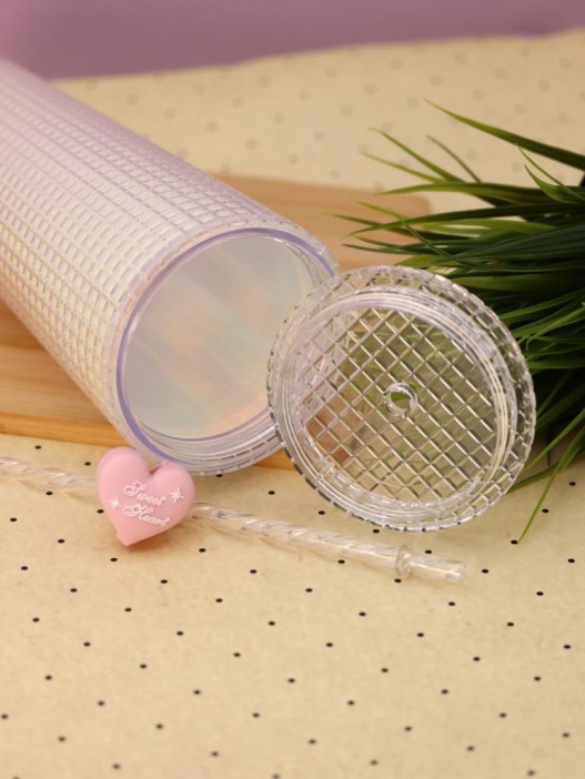 Тамблер iLikeGift &quot;Heart grid&quot;, white (720 мл) 
