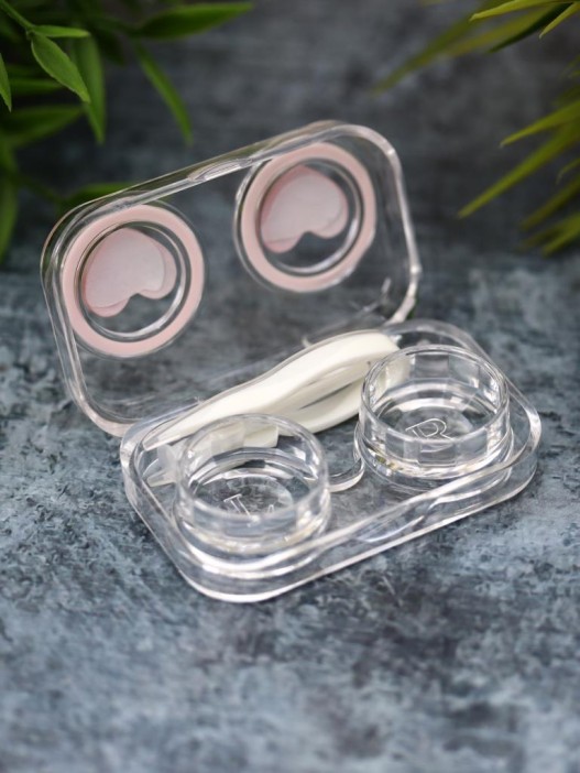 Контейнер для линз «Circle hearts», pink 