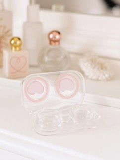 Контейнер для линз «Circle hearts», pink