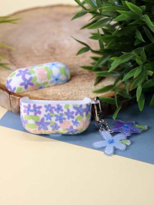 Чехол для AirPods Pro &quot;Flower mix&quot;, purple-blue 
