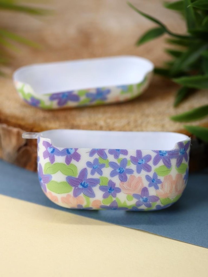 Чехол для AirPods Pro "Flower mix", purple-blue