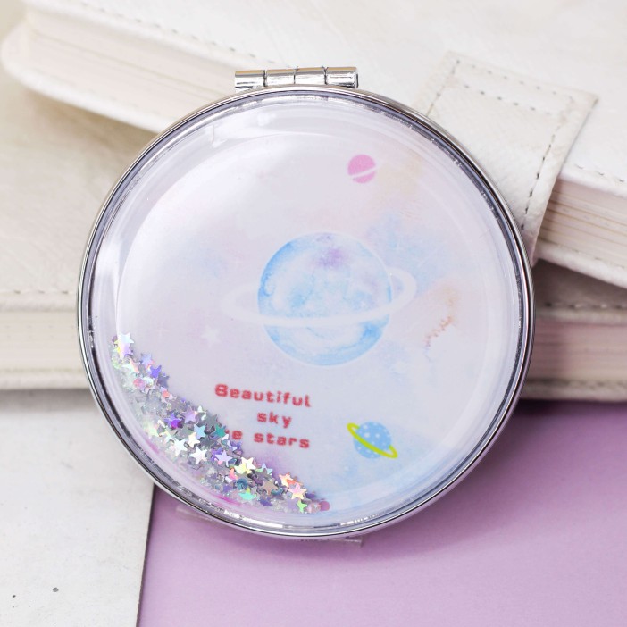 Зеркало-шейкер раскладное &quot;Planet stars&quot;, white (7*7 см) 
