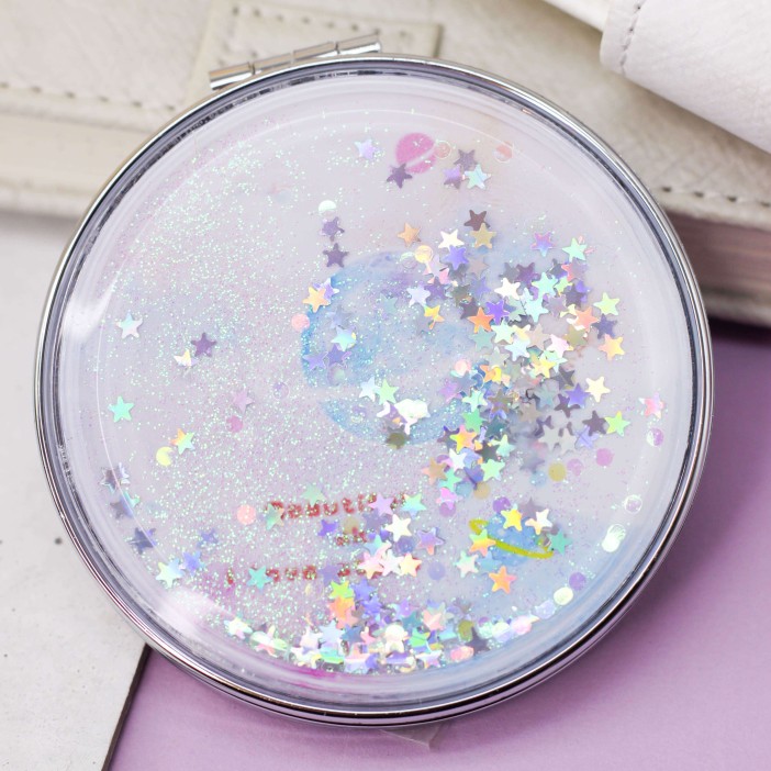 Зеркало-шейкер раскладное &quot;Planet stars&quot;, white (7*7 см) 