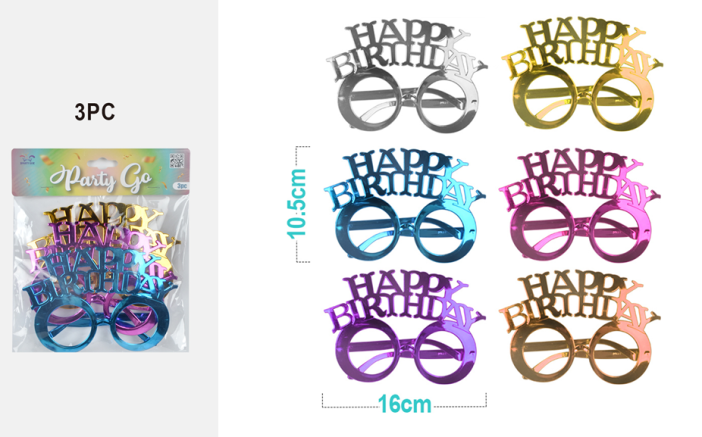 Праздничные очки 3 шт. &quot;Rainbow greetings&quot; (10,5 х 16 см) 