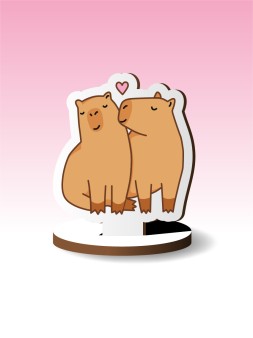 Деревянная фигурка на подставке iLikeGift "Вместе теплее"