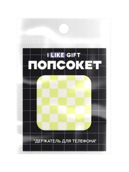 Попсокет-зеркало iLikeGift «Checkered», green