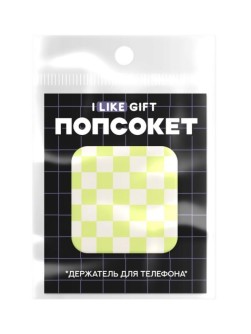 Попсокет-зеркало iLikeGift "Клетчатый", зеленый