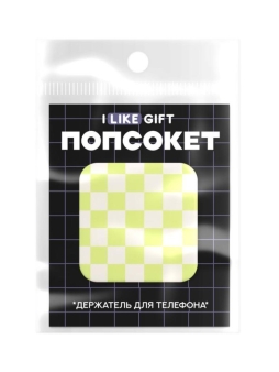 Попсокет-зеркало iLikeGift "Клетчатый", зеленый