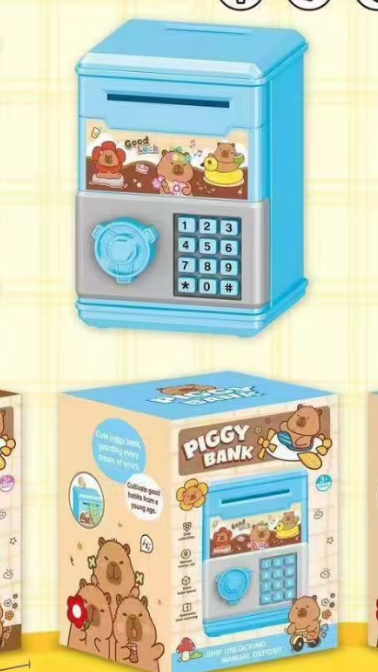 Копилка-сейф "Good luck", blue (11.5*8 см), пластик 