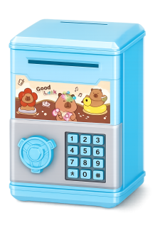 Копилка-сейф "Good luck", blue (11.5*8 см), пластик