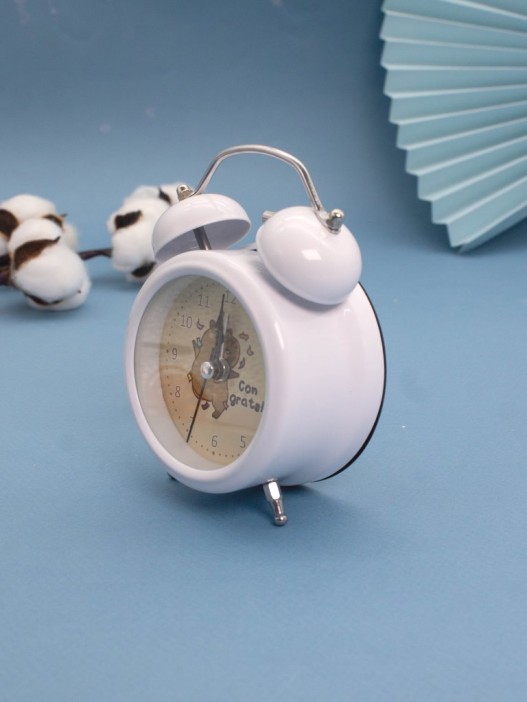 Часы-будильник «Capybara, congratel», white (12,5х9 см) 