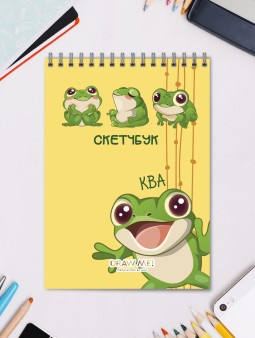 Скетчбук DRAW ME! «КВА», 14х20 см,  плотность 100 гр