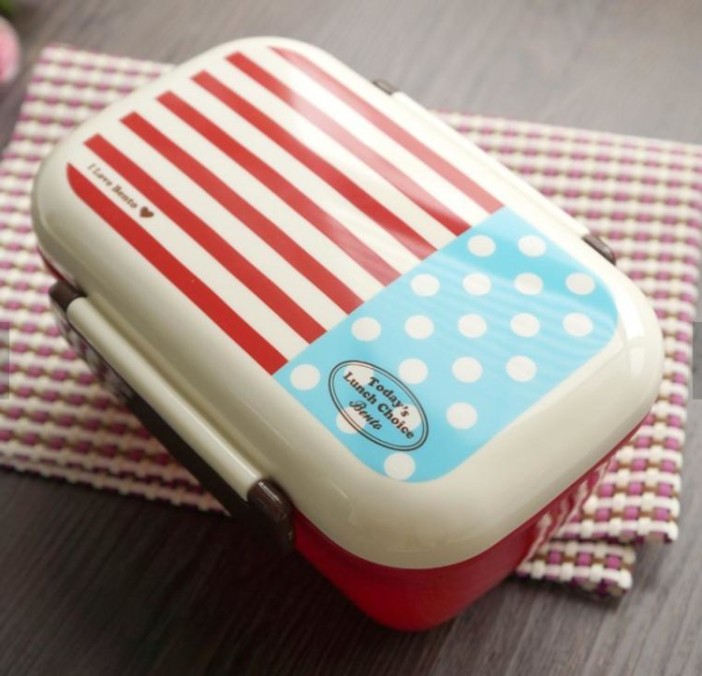 Ланчбокс "Горошек Полосатый" красный 