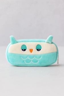 Пенал плюшевый "Owl", green (20*10 см)
