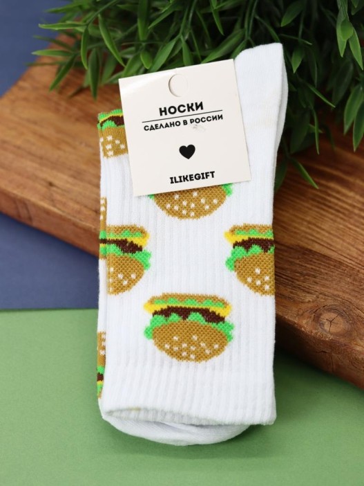 Носки женские "Burger", р. 35-40, белый 