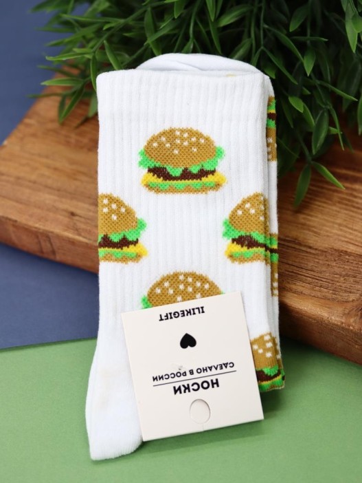 Носки женские "Burger", р. 35-40, белый 