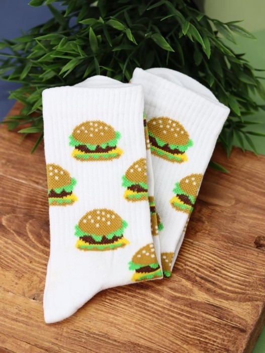 Носки женские "Burger", р. 35-40, белый 
