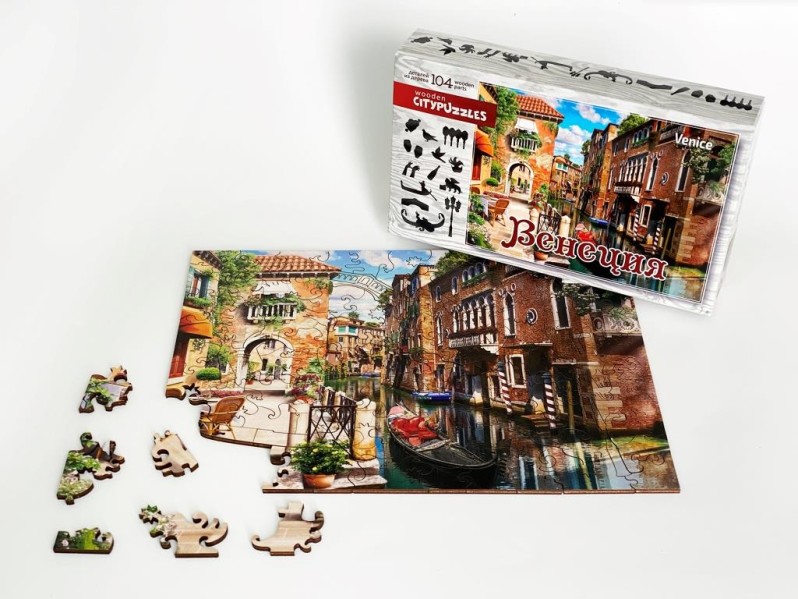 Фигурный пазл деревянный "Citypuzzles Венеция" (104 элемента)