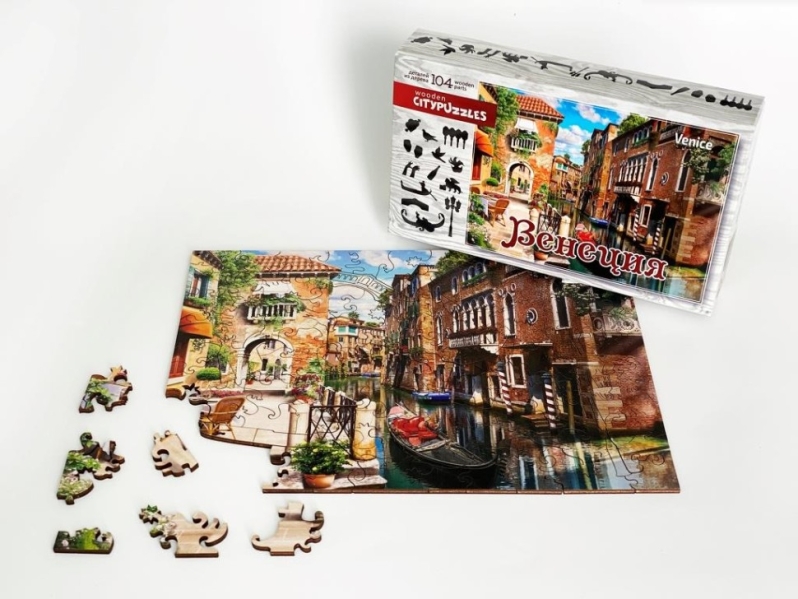 Фигурный пазл деревянный "Citypuzzles Венеция" (104 элемента)