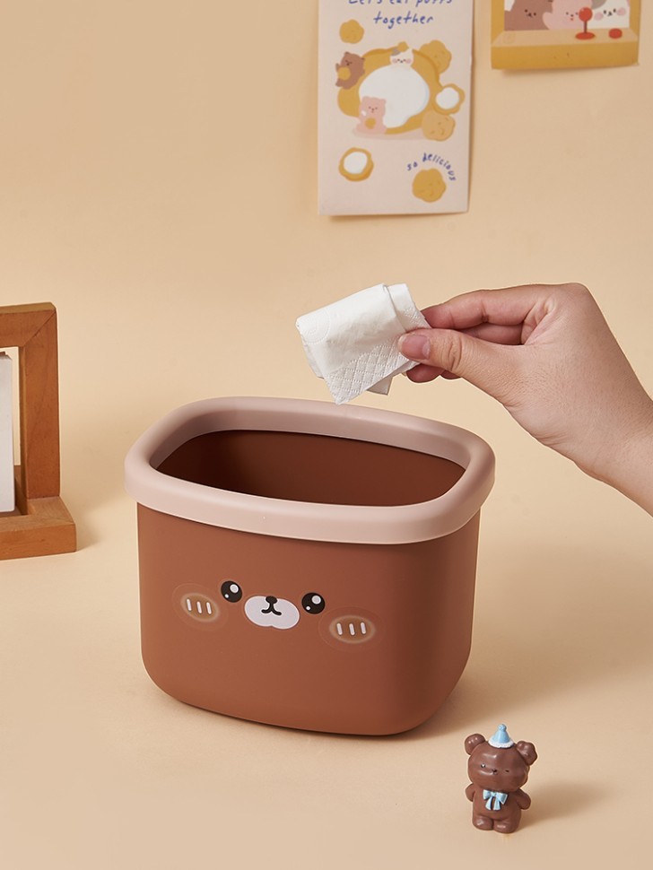 Мусорное ведро настольное без крышки "Bear", brown