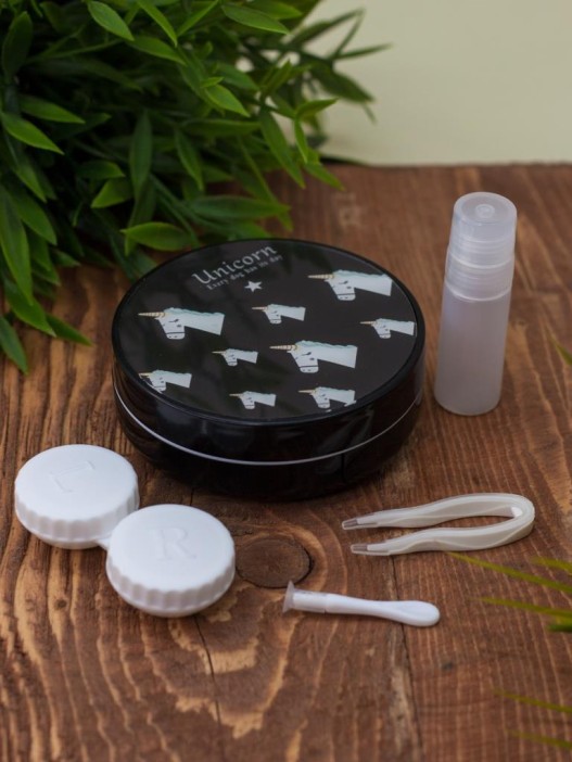 Контейнер для линз "Unicorn", black 