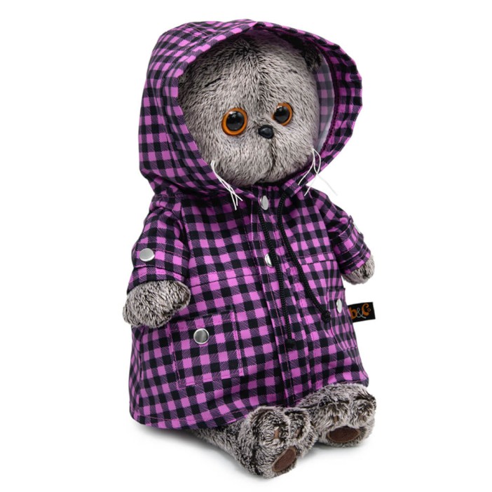 Мягкая игрушка &quot;Кот Басик в клетчатом плаще&quot; (22 см) 