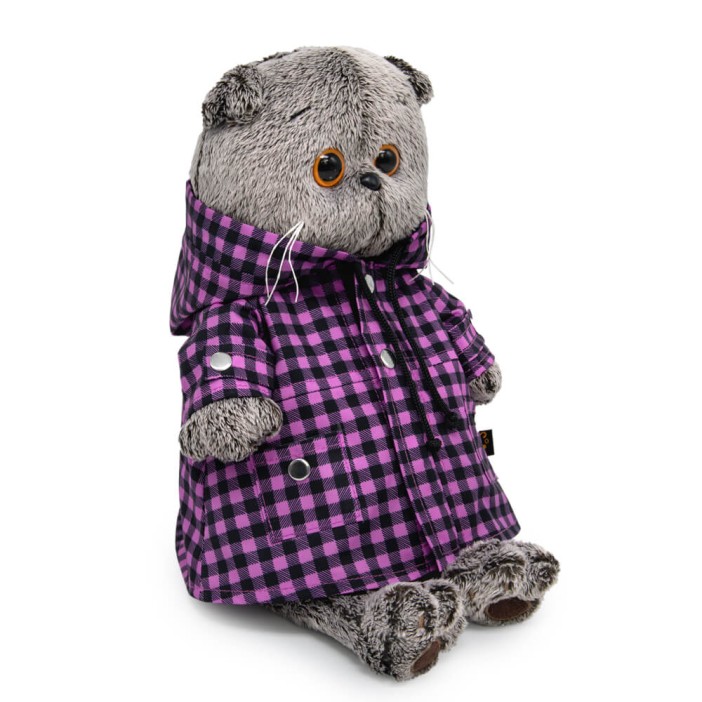Мягкая игрушка &quot;Кот Басик в клетчатом плаще&quot; (22 см) 
