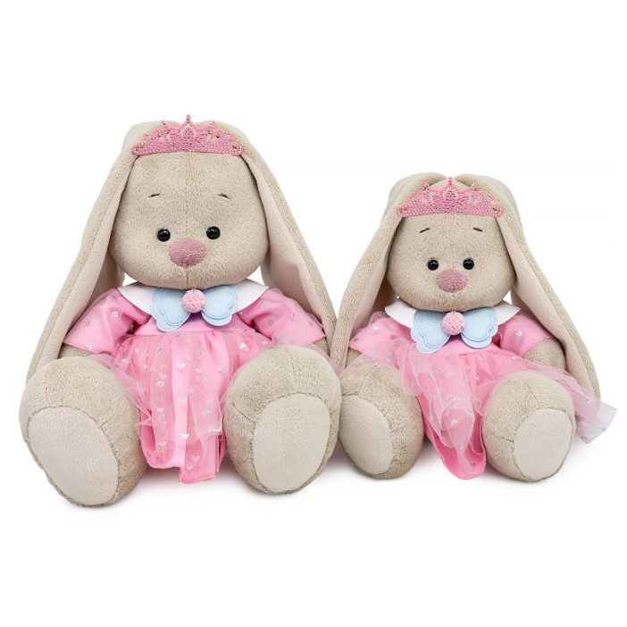 Мягкая игрушка "Зайка Ми в платье и розовой диадеме (малый)" (18 см) 