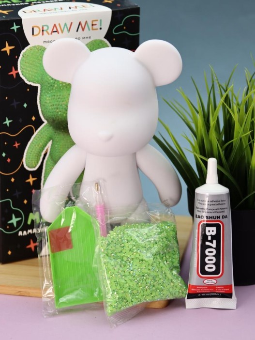 Алмазная мозаика на фигурке Draw Me! «Green bear», (14*9.5*23 см) 