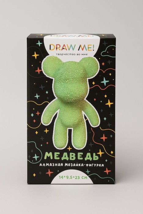Алмазная мозаика на фигурке Draw Me! «Green bear», (14*9.5*23 см) 