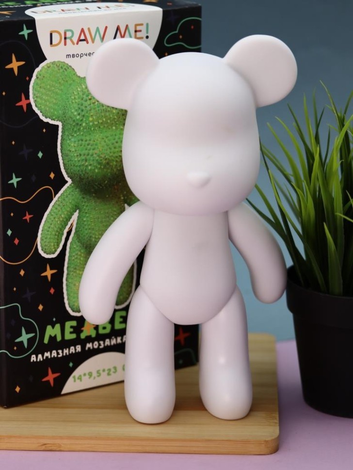 Алмазная мозаика на фигурке Draw Me! "Зеленый мишка", (23*14*9,5 см)