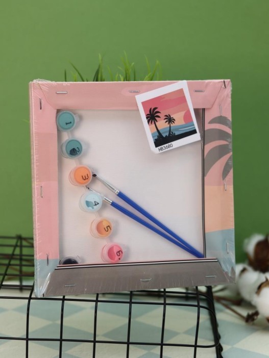 Картина по номерам на подрамнике Draw Me! «Magic sunset», (20*20 см) 