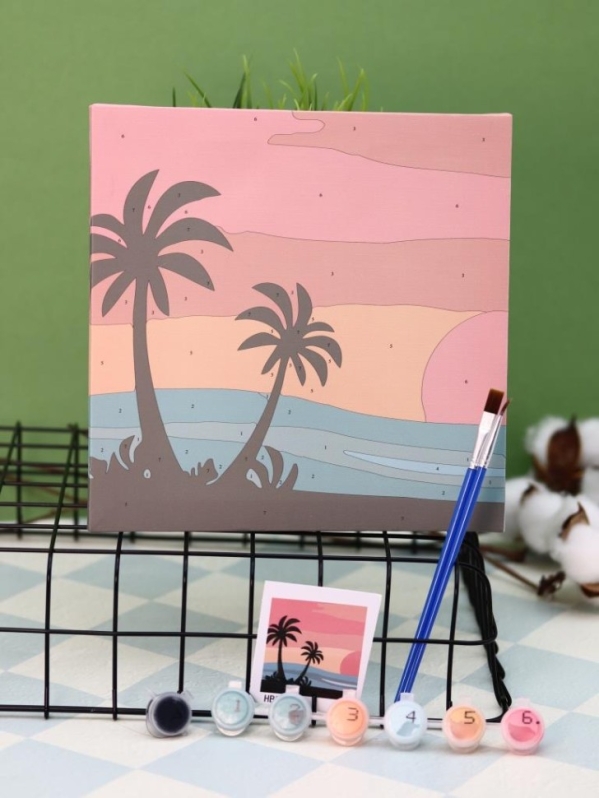 Картина по номерам на подрамнике Draw Me! "Волшебный закат", (20*20 см)