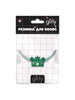 Резинка для волос GIRLY "Камера-лягушка", зеленая