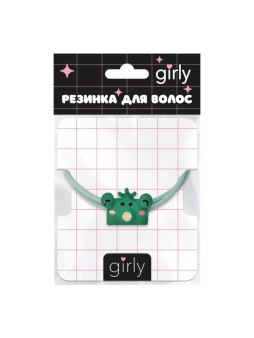 Резинка для волос GIRLY "Камера-лягушка", зеленая