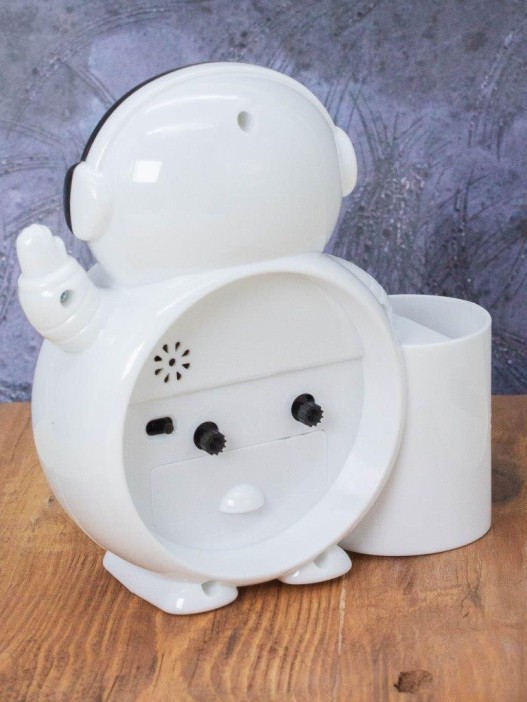 Часы-будильник с подставкой для канцелярии «Astronaut», white (14,5х14 см) 