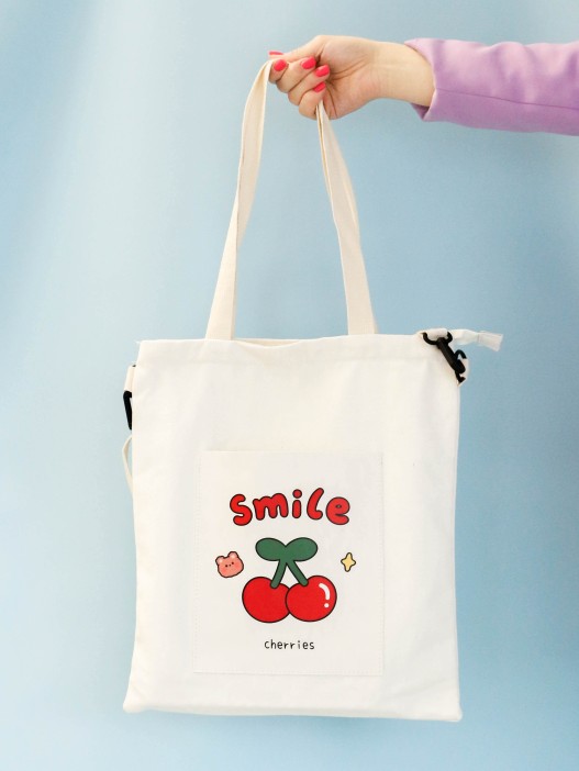 Сумка шоппер &quot;Smile cherries&quot;, white 