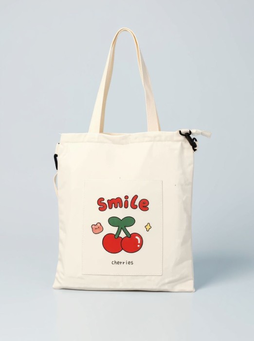 Сумка шоппер &quot;Smile cherries&quot;, white 